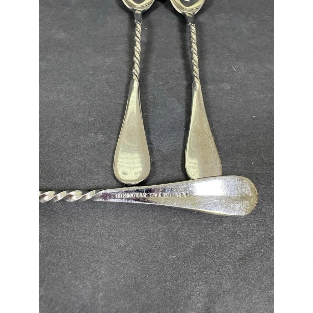 Vintage International Stainless 18/8 Japan Twisted Handle Spoons Set of 6